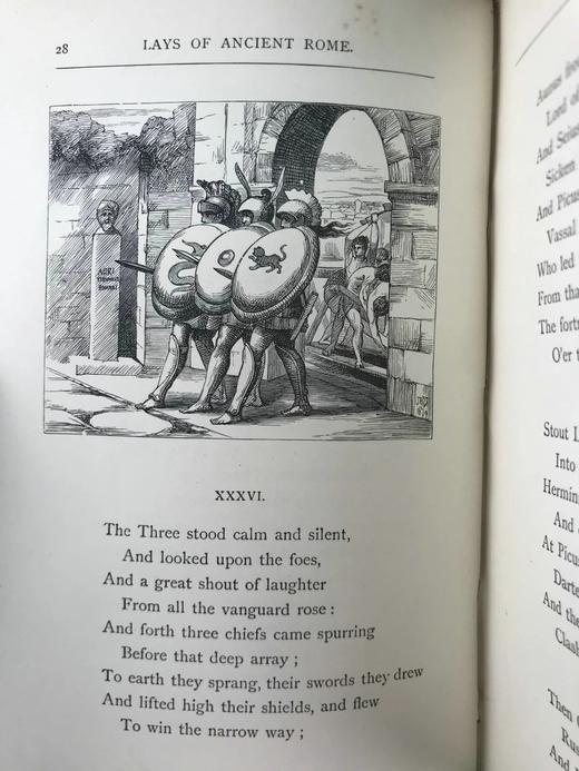 1887年 麦考莱勋爵《古罗马谣曲集》 41幅精美插图 全真皮精装32开 商品图9