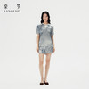 颠覆丹宁』桑罗牛仔复古印花桑蚕丝短袖短裤套装女2026年新款 商品缩略图1
