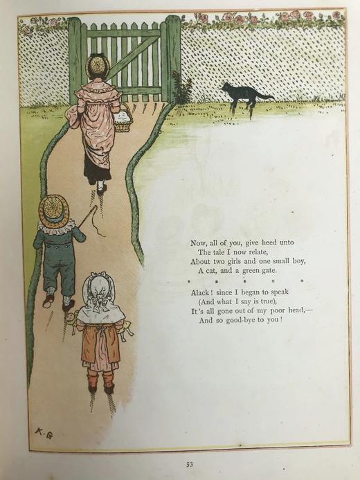 约19世纪后期 凯特·格林纳威《窗下：童画与童谣集》 数十幅精美彩色插图 精装18开 商品图10