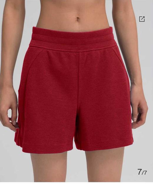 LULU 华夫格春夏女士高腰中裤短裤五分裤 Z-15830 商品图4