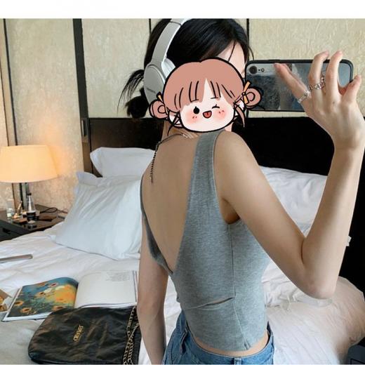 【质感满满❗️美式交叉背心】辣妹属性百搭小背心，内里自带胸垫，无钢圈罩bei一体文胸和背心，免穿nei衣更加轻盈自在，修身内搭自带胸垫遮副乳美背女 商品图2