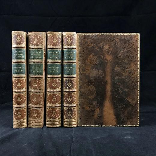 1880年 麦考莱勋爵《杂文、演说与诗歌集》（全4卷） 全真皮精装36开 商品图0