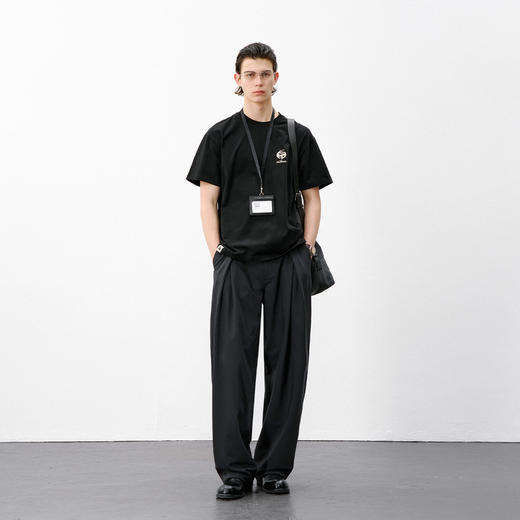 714street宽松显瘦人字褶裥休闲西裤2026春季垂坠感老钱风裤子男 商品图2