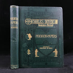 约19世纪后期 狄更斯《匹克威客俱乐部》 菲兹57幅插图 漆布精装18开