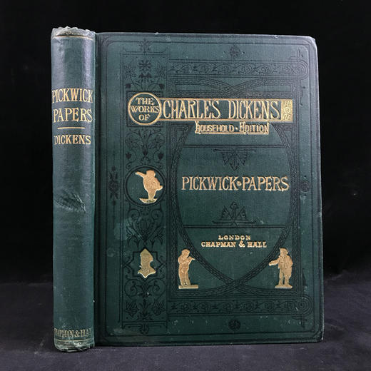 约19世纪后期 狄更斯《匹克威客俱乐部》 菲兹57幅插图 漆布精装18开 商品图0