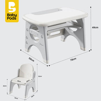 babypods儿童学习桌椅套装宝宝书桌幼儿园写字桌阅读区多功能玩具游戏桌 商品图3