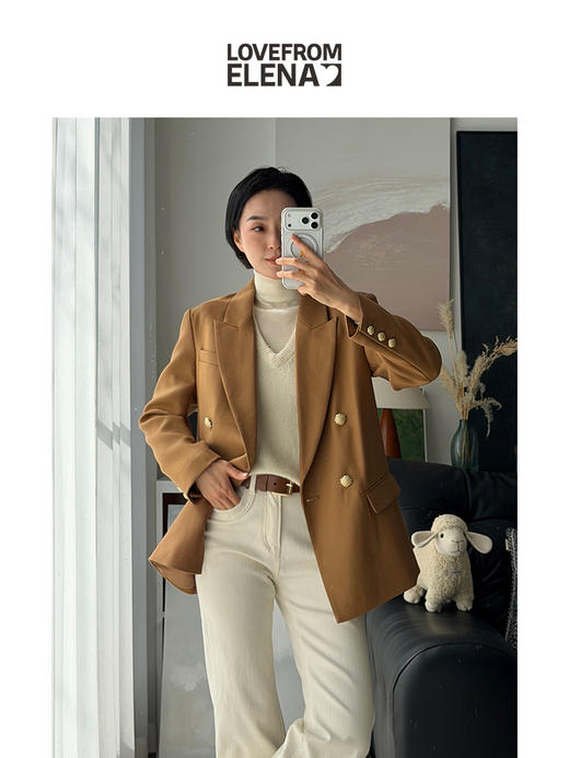 「工厂团购上新」精纺羊毛 春季通勤必备正肩款西装外套Y0044 商品图5