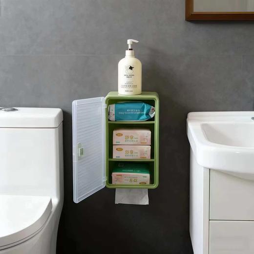 【免打孔设计❗可拆卸挡板】卫生间免打孔壁挂柜化妆品护肤品收纳盒厕纸盒浴室防水防潮置物架。rg 商品图2
