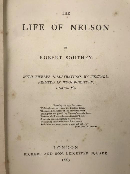 1883年 罗伯特·骚塞《纳尔逊传》 12幅插图 真皮精装大32开 商品图3