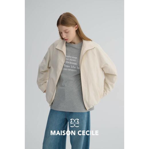 MAISON CECILE 两色|亚麻高支棉透气肌理感内里格子撞色廓形外套 商品图1