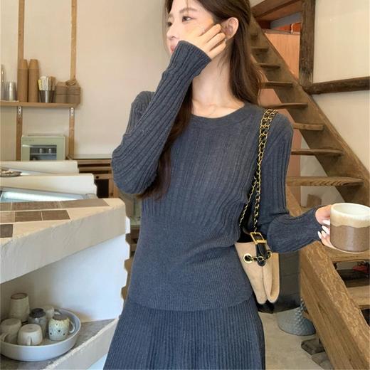 法式针织长裙套装，上衣+长裙全套配好，面料软弹、版型超懂身材 商品图4