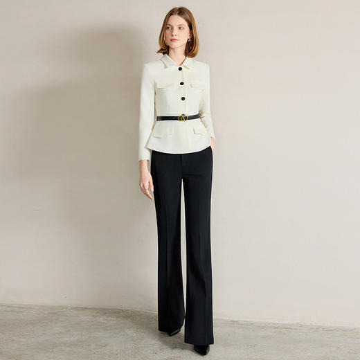 IWY/米白色西装套装【橄榄石午后】早春新款正式场合西装阔腿裤套装新款CP2242 商品图3