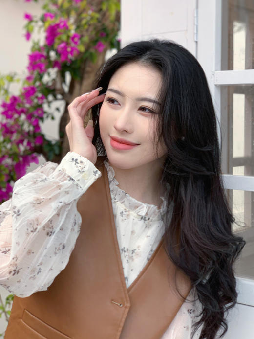 【百图lulu定制】【建模马甲】V领 珍珠扣 百搭 PU皮马甲 商品图11