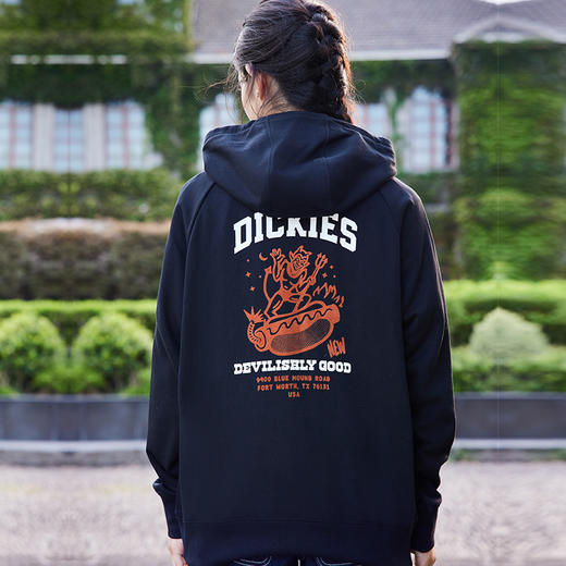 Dickies后背印花休闲连帽毛圈美式卫衣宽松 男女情侣简约百搭 DK0A87FE Y 商品图4