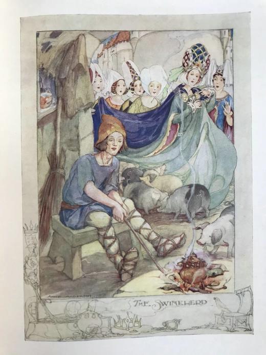 约1920年代 安徒生童话 安妮·安德森8幅彩色手工贴图与大量黑白插图 布面精装16开 商品图10