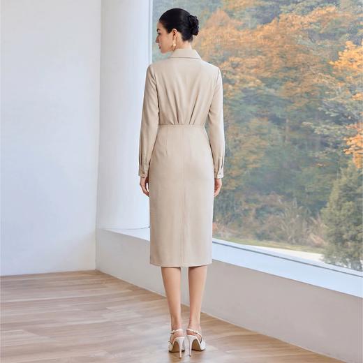 IWY/轻熟通勤风杏色衬衫半裙两件套收腰时尚通勤前开叉设计感小众套裙25BS938 商品图1