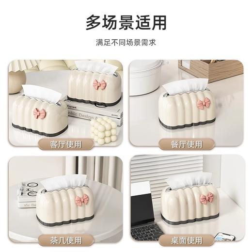 【内置弹簧底座❗自动升降】告别手抠尴尬，法式黑底吐司纸巾盒桌面收纳抽纸盒客厅餐桌北欧风大容量餐巾纸盒。rg 商品图3