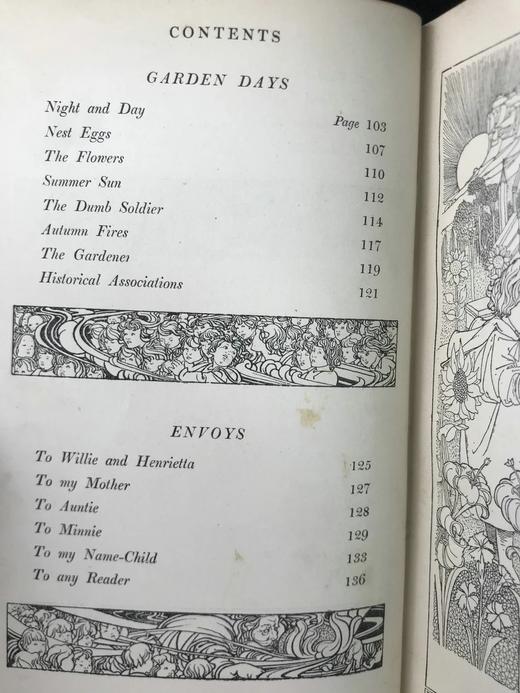 1913年 史蒂文森《童诗花园》 查尔斯·罗宾森百余幅插图 漆布精装36开 商品图4