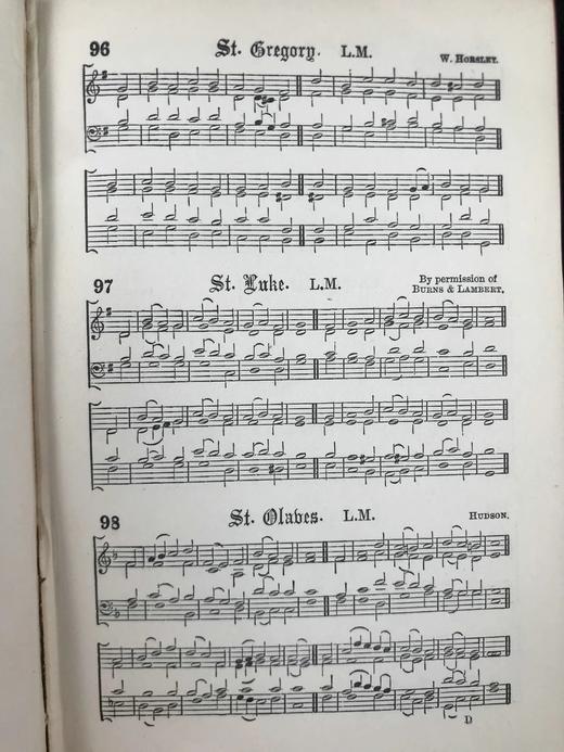 约19世纪后期 布里斯托尔圣咏乐谱集 漆布精装36开 商品图5