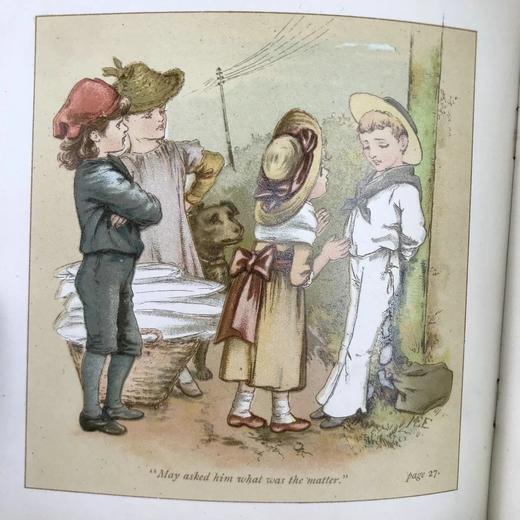1884年 韦瑟利《两个孩子》 爱德华兹精美彩色插图 布脊精装36开 商品图10