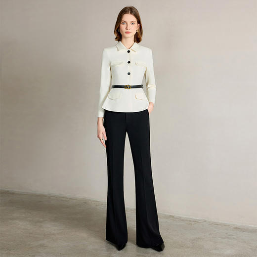 IWY/米白色西装套装【橄榄石午后】早春新款正式场合西装阔腿裤套装新款CP2242 商品图0