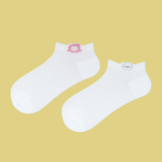 【2双装】【6双6折】女士/学生夏季船袜立体可爱AB版船袜莫代尔短筒袜【2612302】 商品图4