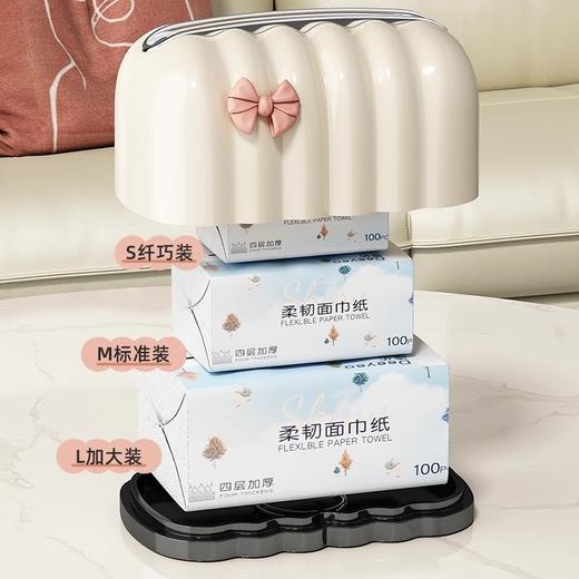 【内置弹簧底座❗自动升降】告别手抠尴尬，法式黑底吐司纸巾盒桌面收纳抽纸盒客厅餐桌北欧风大容量餐巾纸盒。rg 商品图2