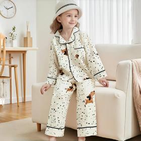 【49.9元/件起】儿童春季双层棉纱布家居服透气男童女童印花纯色