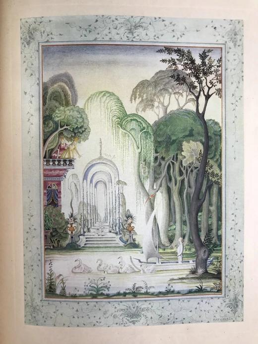 约1920年代 安徒生童话 丹麦怪杰凯·尼尔森12幅彩色手工贴图 精装大16开 商品图10