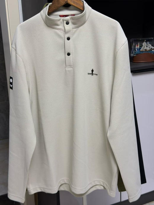 正品比音勒芬，立领长袖POLO，干练帅气，原价1080，亨利领口设计
高尔夫🏌🏻♂️球场大佬，专属精英气息
尺码：m-xxl
颜色：浅灰色、黄绿色、黑色 商品图3