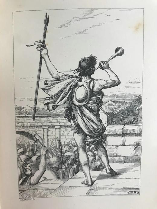 1887年 麦考莱勋爵《古罗马谣曲集》 41幅精美插图 全真皮精装32开 商品图6