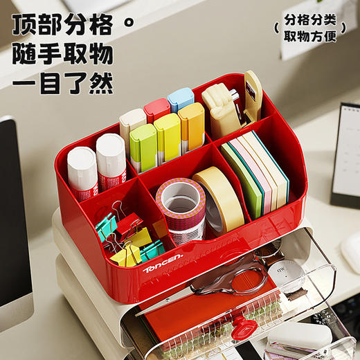 【抽屉式桌面收纳盒❗整洁桌面不凌乱】抽屉式桌面收纳盒办公室化妆品多功能杂物学生桌上文具多层收纳柜。rg 商品图2