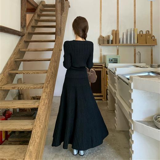法式针织长裙套装，上衣+长裙全套配好，面料软弹、版型超懂身材 商品图5