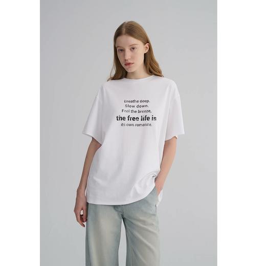 MAISON CECILE 三色|春夏纯棉舒适简约基础百搭字母印花短袖T恤 商品图0