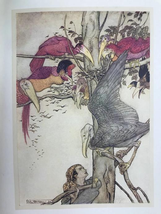约1910~1920年代 协约国童话集 鬼才拉克姆12幅彩色与大量黑白文间插图 漆布精装大32开 商品图11