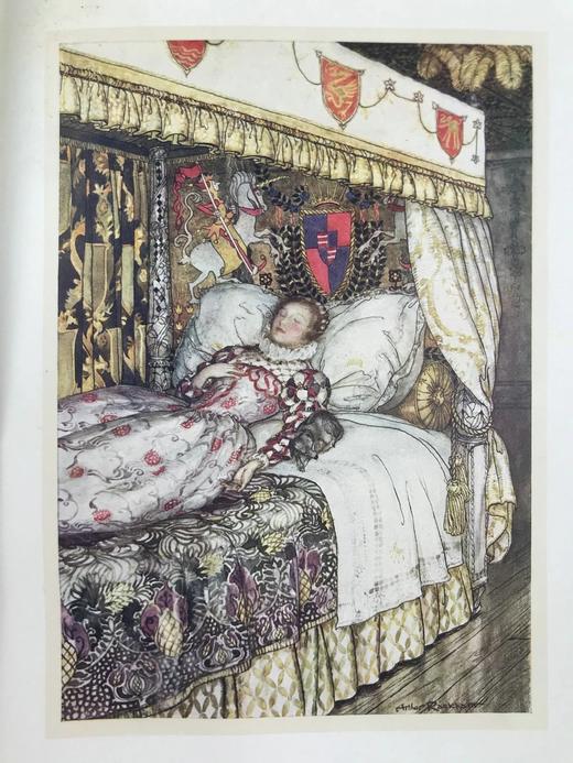 约1910~1920年代 协约国童话集 鬼才拉克姆12幅彩色与大量黑白文间插图 漆布精装大32开 商品图9