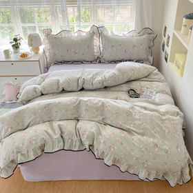 【清仓110元起】韩版公主风加厚全棉花边四件套【不支持退换货】
