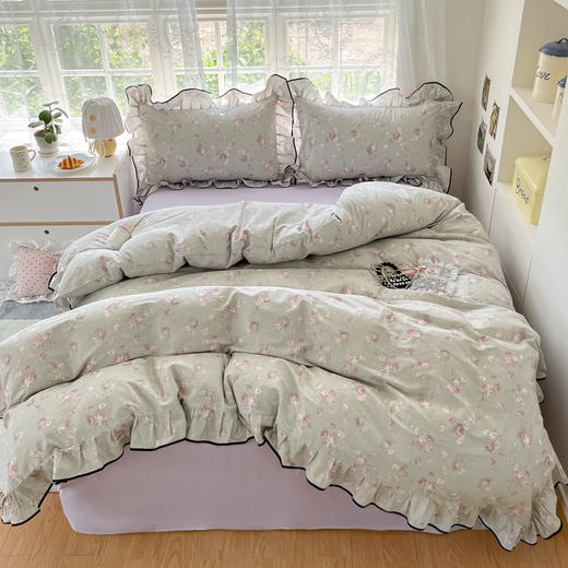 【清仓110元起】韩版公主风加厚全棉花边四件套【不支持退换货】 商品图0