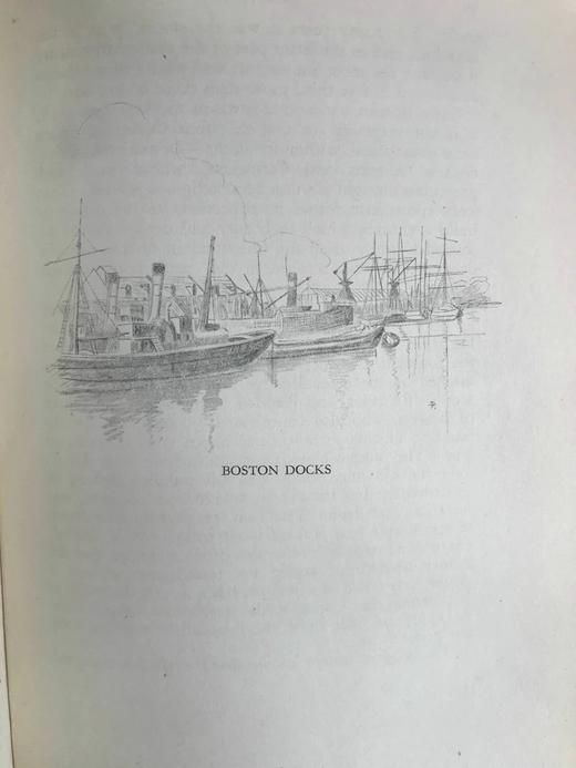 1930年 波士顿历史文化小记 13幅铅笔速写插图 漆布精装32开 商品图9