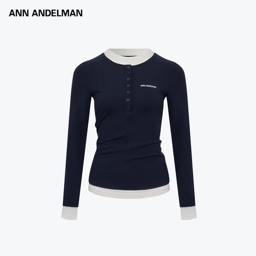 ANN ANDELMA*N天丝羊毛假两件拼色打底衫 商品图3