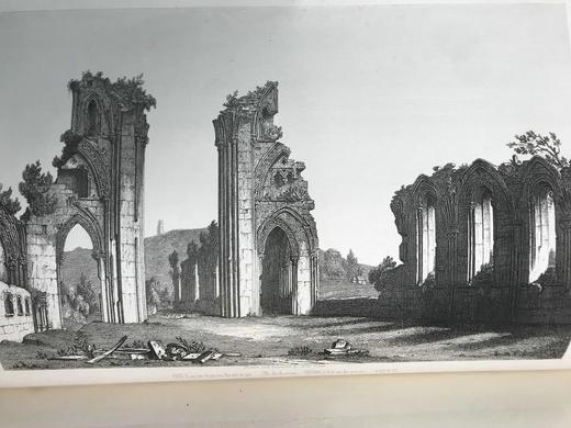 39*27cm！1846年 英国威尔士国教建筑图史（全8卷） 约240幅原品版画（含大量对开插图） 真皮精装 商品图11