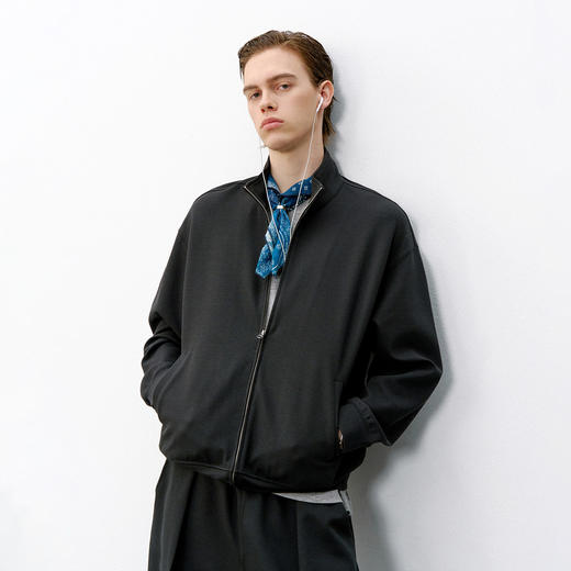 714street莫代尔松弛感立领夹克2026春季老钱风cleanfit外套男款 商品图1