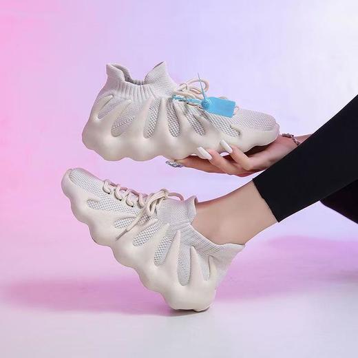 情侣款春秋新款八爪鱼椰子鞋透气运动鞋女休闲网红潮软底火焰袜子35-44 商品图1