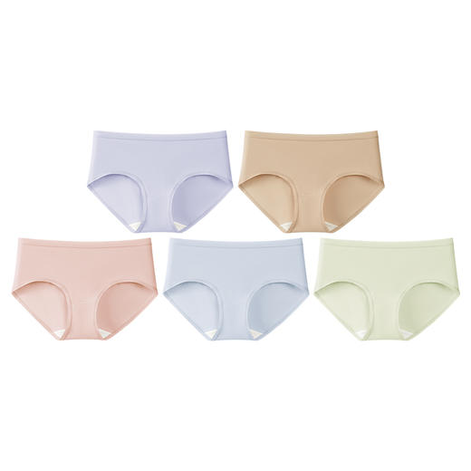 爱帝女士内裤5条装棉莱卡弹力中腰素色内裤 商品图7