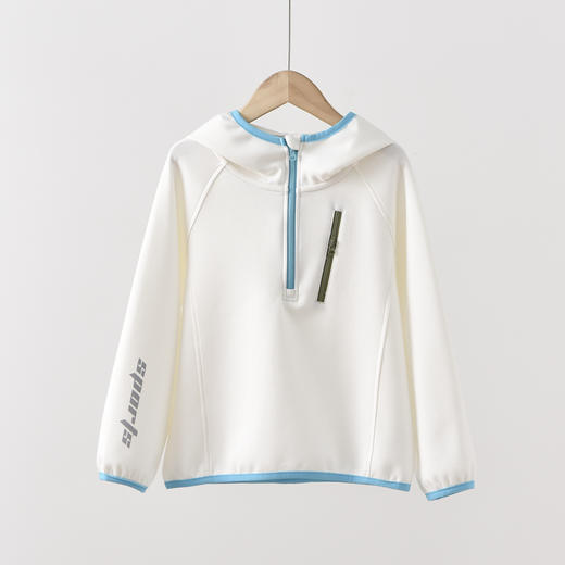 Rarmoell拉慕儿26年春款连帽上衣甜酷帅气男女童半拉链连帽套头衫防风拼色创意设计 商品图7