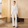 IWY/米白色极简风西装外套女春季新款职业装气质微喇裤两件套CP2728 商品缩略图1