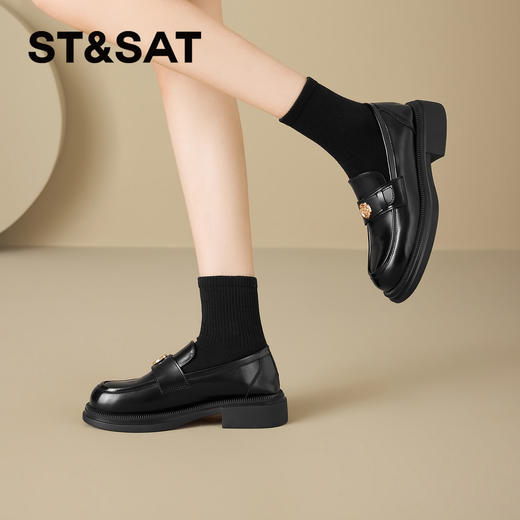 星期六26春新款复古山茶花厚底乐福SSE1112C1A 商品图5