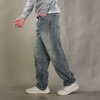 DRONKOO 2026 正常腰表袋右后袋贴标绣线复古洗水中厚牛仔长裤 商品缩略图2