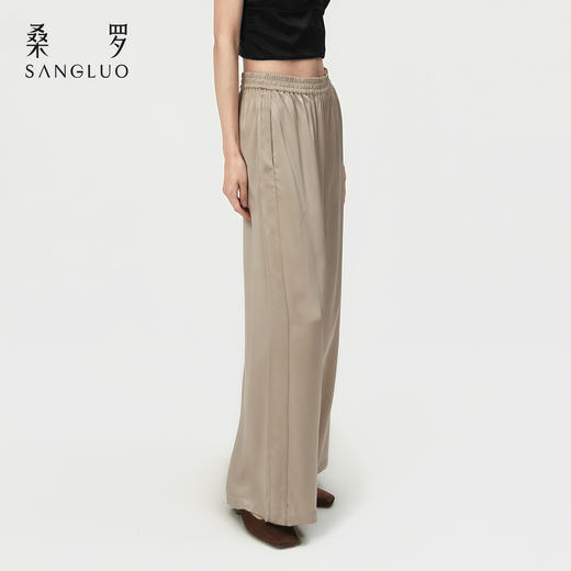 桑罗气质休闲裤桑蚕丝通勤百搭阔腿裤女外穿睡裤2026新款 商品图3