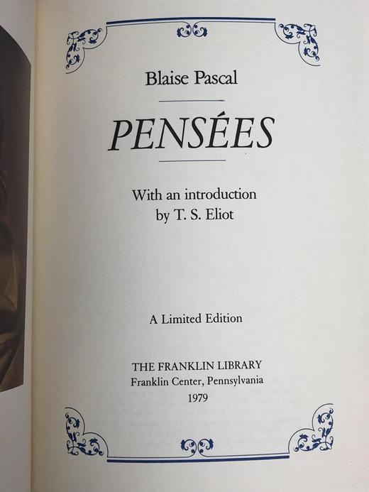 限量版！布莱士・帕斯卡《思想录》富兰克林图书馆豪华皮装本 商品图2